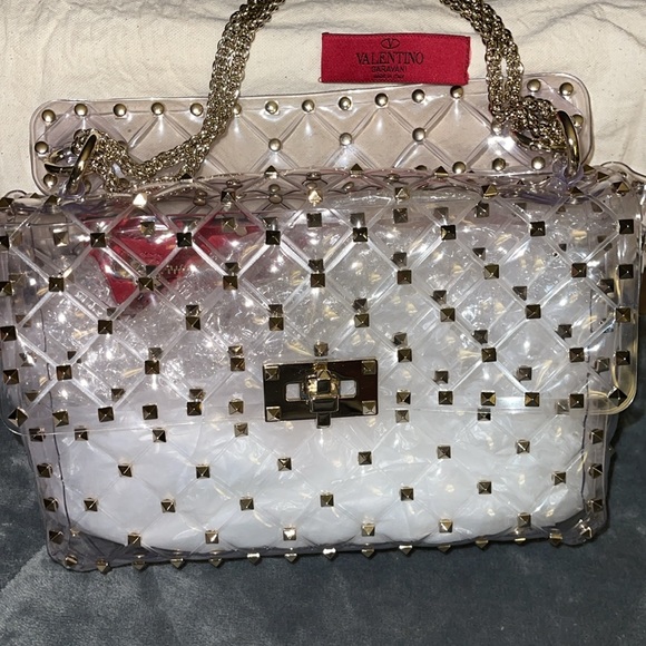 Preloved Garavani Valentino pvc rock studd hand bag pristine cond has dust bag - Picture 4 of 11